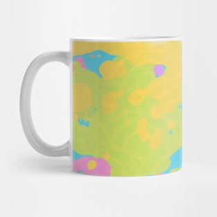 Vibrant Kaleidoscope: A Tie-Dye Fusion of Yellow, Blue, Orange, and Purple Mug